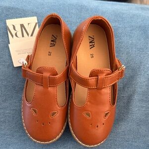 Zara Kids Tan Leather Dress Shoes